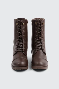 Warm Lined Faux Leather Boots