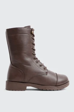 Warm Lined Faux Leather Boots