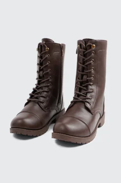 Warm Lined Faux Leather Boots