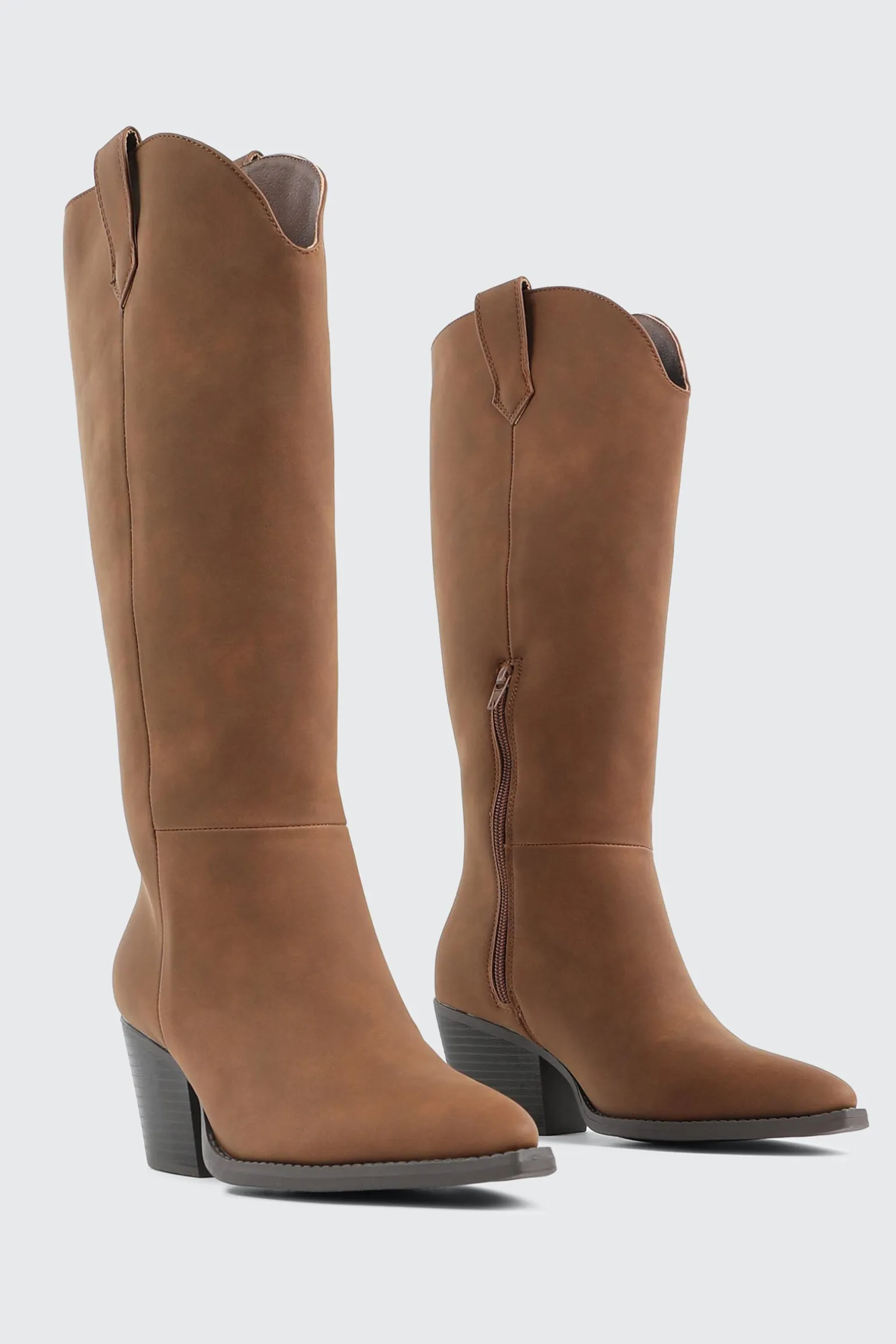 Western Knee High Boots with Pointed Toe