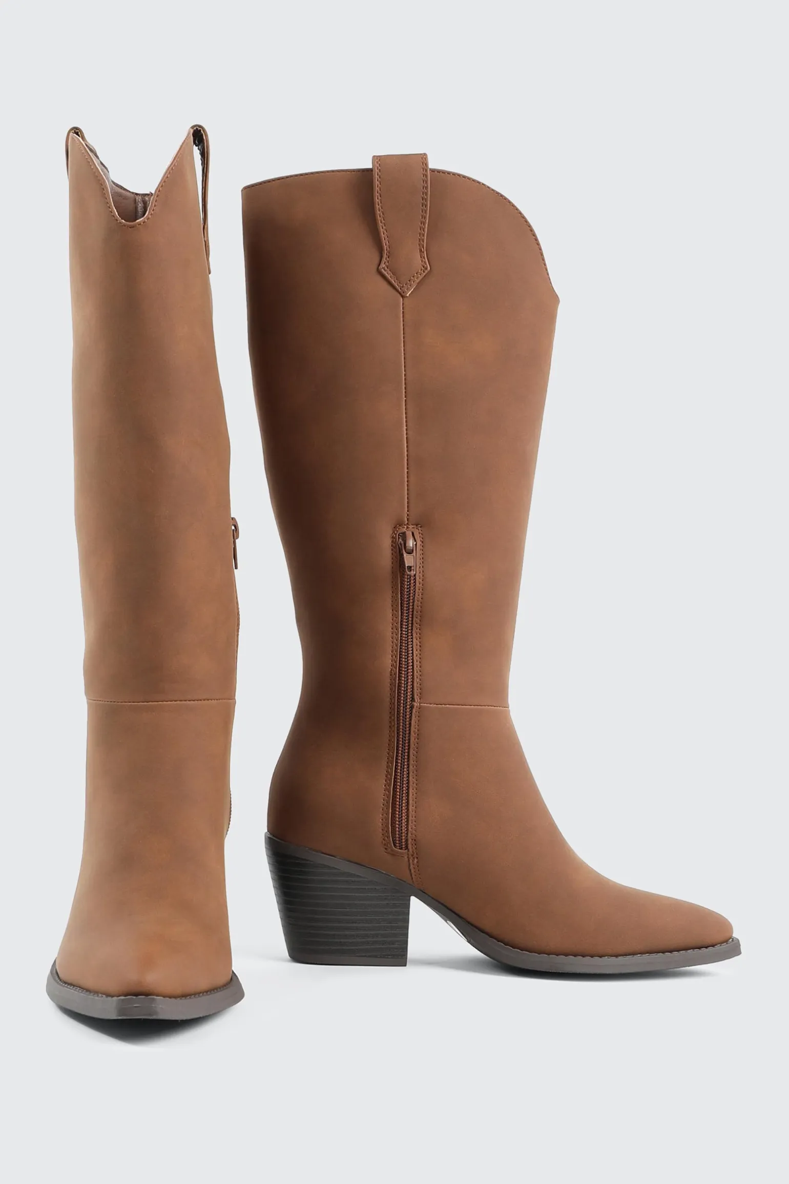 Western Knee High Boots with Pointed Toe
