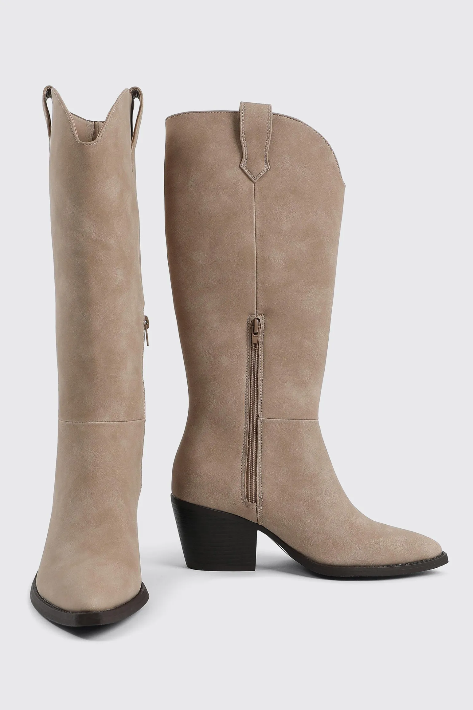 Western Knee High Boots with Pointed Toe