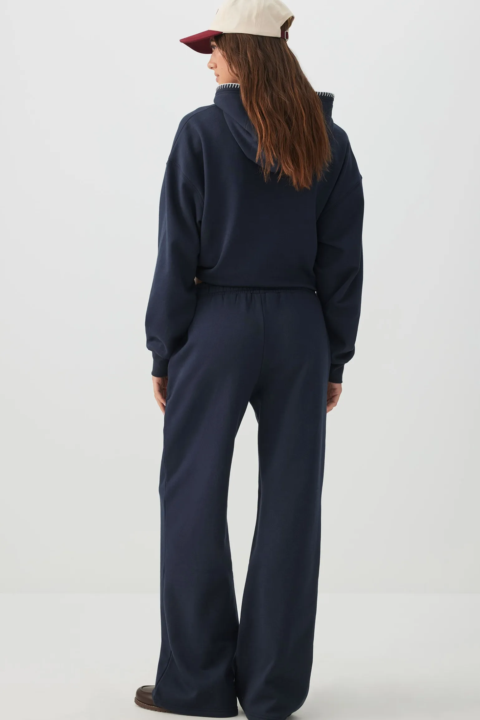 Whipstitch Wide Leg Sweatpants