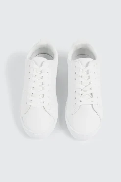 White Lace Up Sneakers