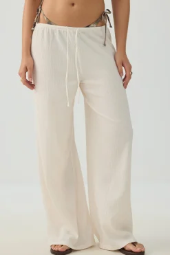 Wide Leg Seersucker Pants