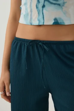 Wide Leg Seersucker Pants