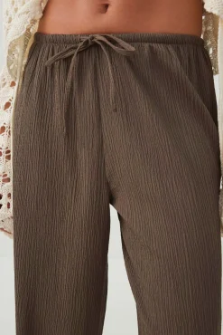 Wide Leg Seersucker Pants