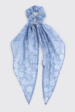 Woven Bandana Scrunchie with Tails