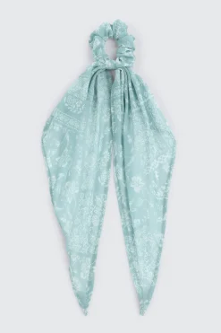 Woven Bandana Scrunchie with Tails