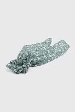 Woven Floral Motif Scrunchie with Tails