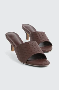 Woven Mule Kitten Heels