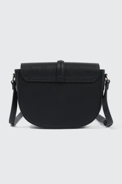 Woven Panel Saddle Crossbody Bag