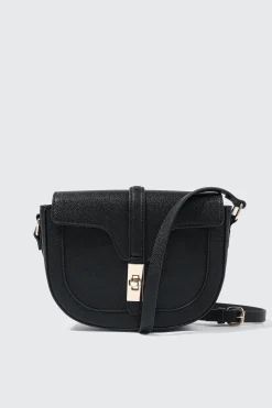 Woven Panel Saddle Crossbody Bag