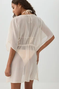 Woven Tie Front Cover Up