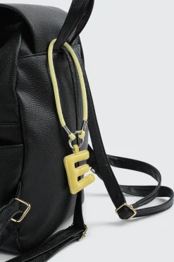 Yellow Initial E Faux Leather Charm with Wristlet